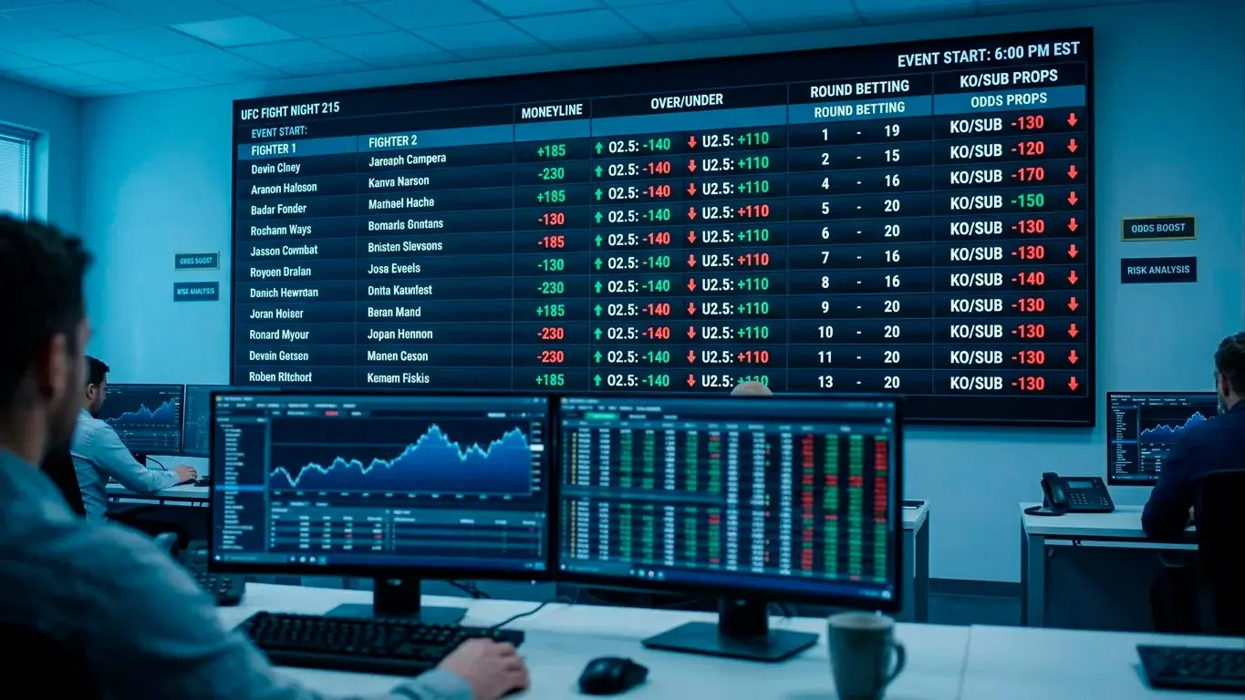 How bookmakers set UFC odds showing the process from opening line to fight night adjustments