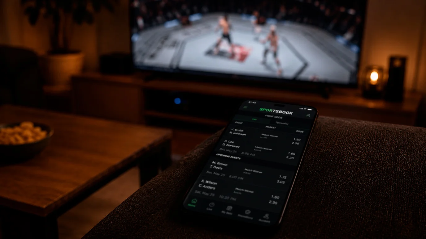 UFC betting apps UK showing mobile sportsbook features for live betting and bet builders